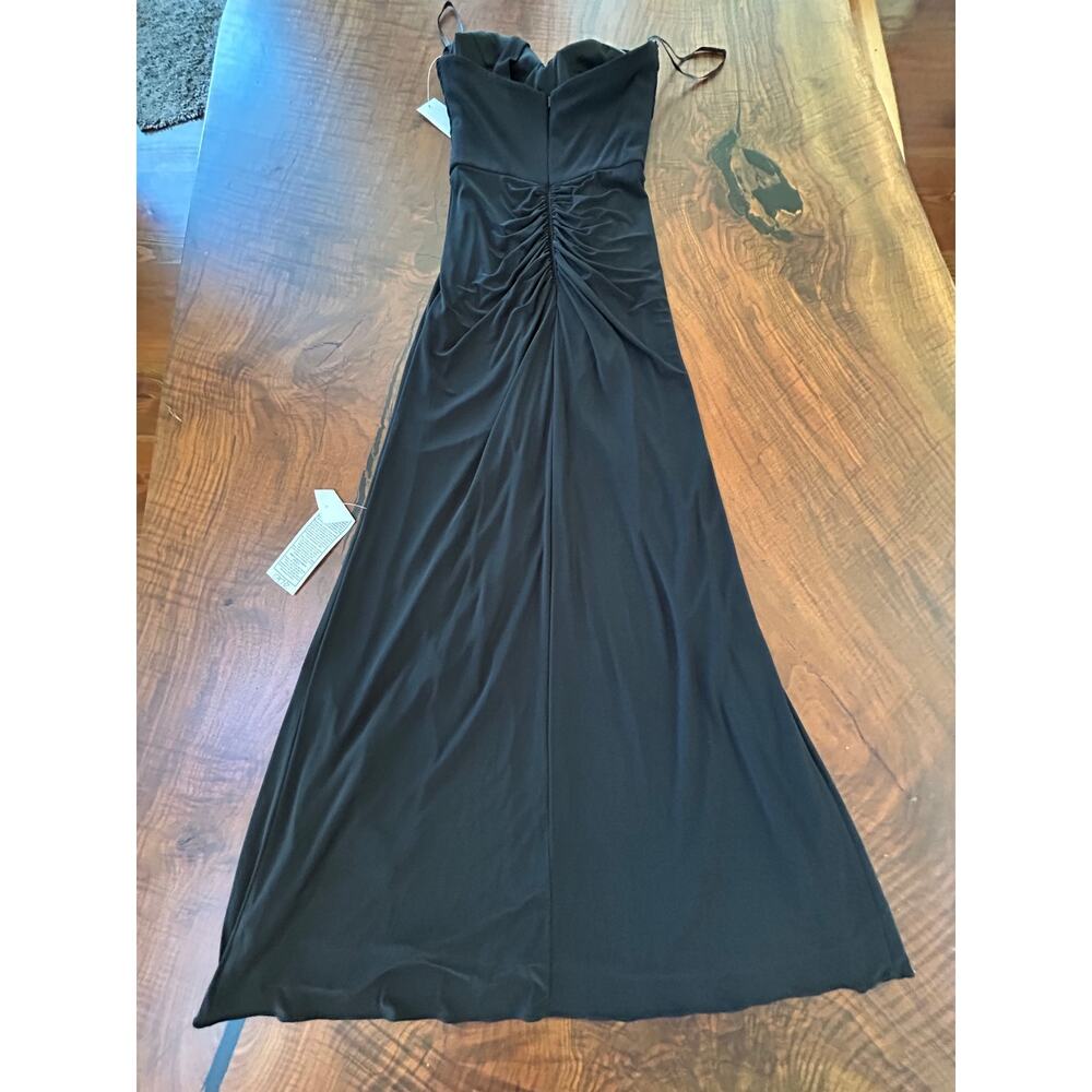 NWT 2010 VTG Cache Black Embellished One Shoulder Maxi Dress Gown Slit Size 2 - Picture 3 of 8